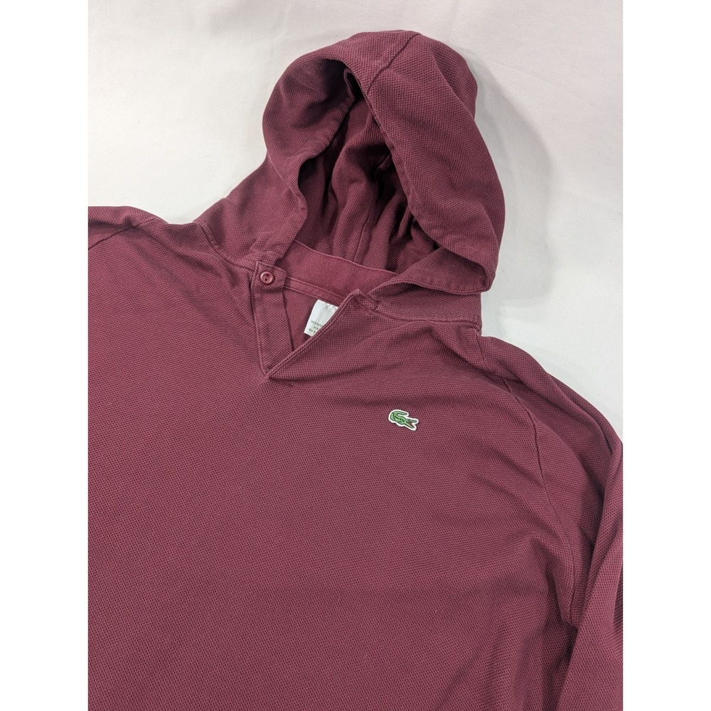 Lacoste Hoodie Mens Size 8 Cotton Knit Red Regular Fit‎ Holdie  Logo